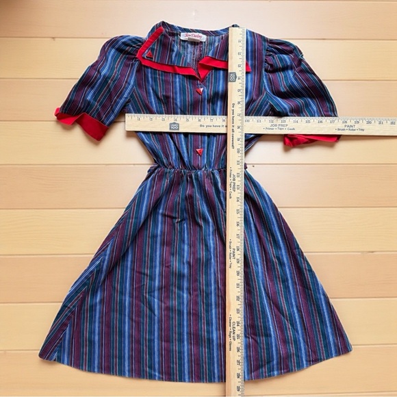 Vintage Jane Darling Kids Striped Dress – Union Made in USA – Girls Size 10 - Picture 4 of 10